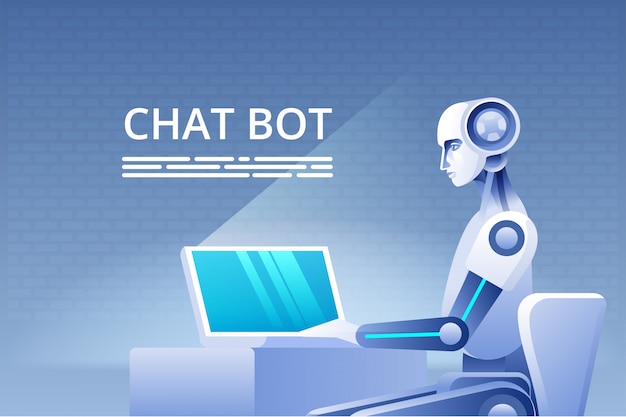 chatbot concept. virtual assistance of website or mobile applications, artificial intelligence concept.  illustration