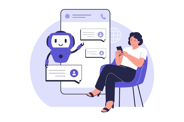 chatbot conversation with user on mobile app
