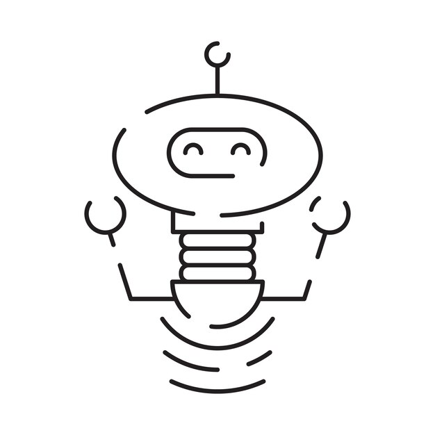 Chatbot line icon Humanoid robot Personal voice assistance Smart speaker artificial intelligence Technology sign