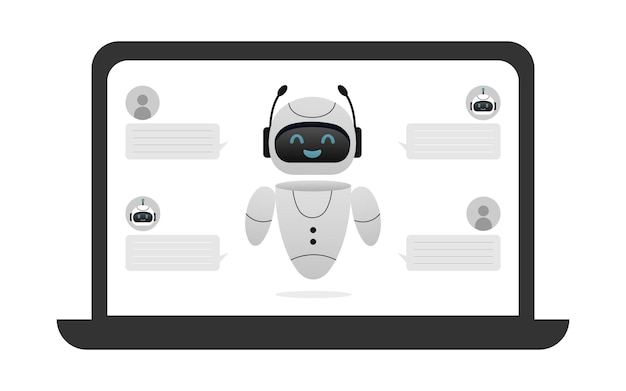 chatbot neural network ai servers and robots technology cute chatbot ai character