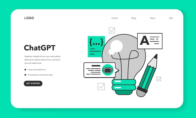ChatGPT web banner or landing page Online communication with artificial