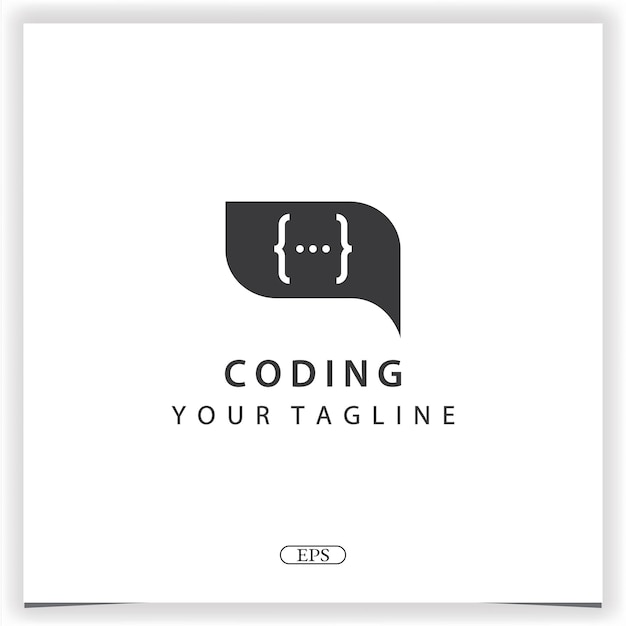 Chattkodning eller programmerarlogotyp premium elegant mall vektor eps 10
