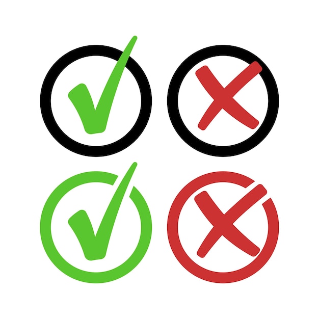 Check And Cross Outline Circles