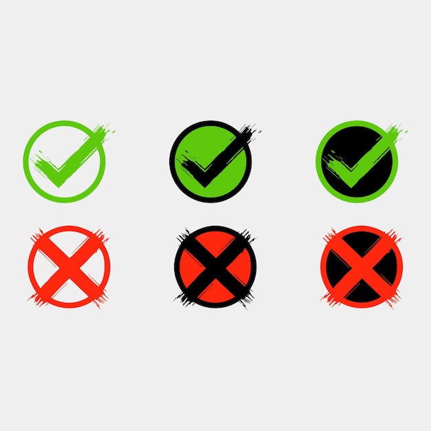 Check and cross vector image icon design