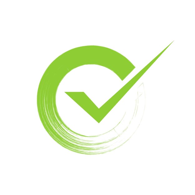 Check mark circles brush stroke