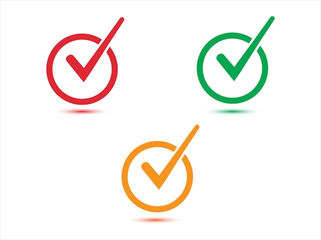 Check mark icon Collection of vector symbol on white background Vector illustration