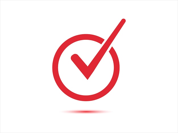 Check mark icon flat round buttons Collection of vector symbol on white Background