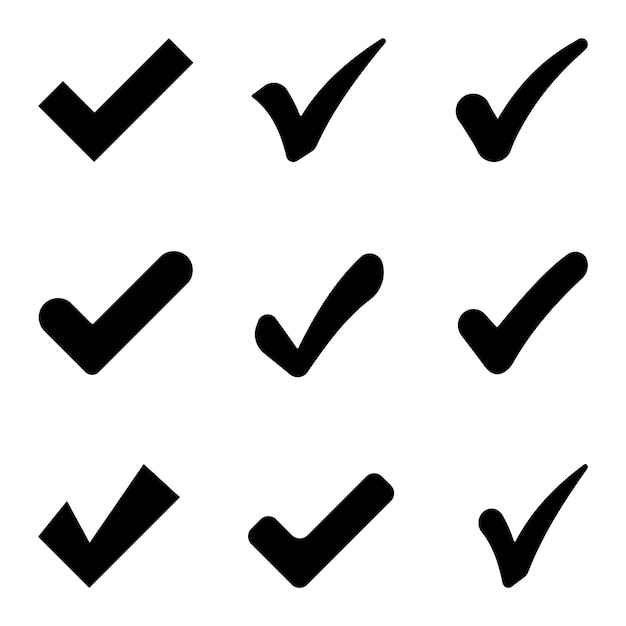 check mark icons set vectorapproval check icon on white backgroundstock vectorvector illustration