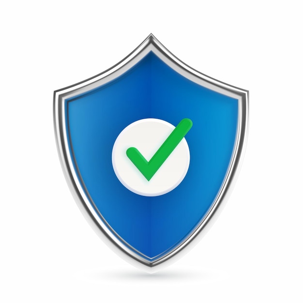 Check mark on security shield