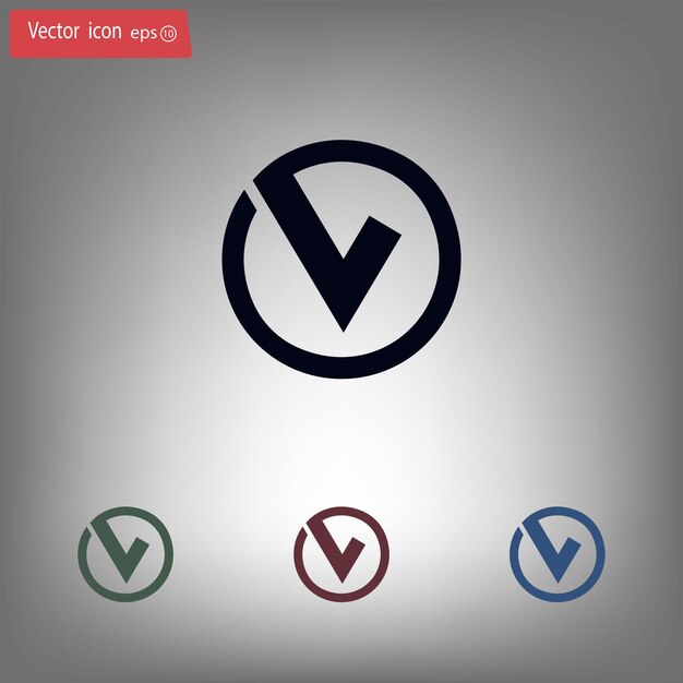 Check mark symbol Vector illustration on gray background Eps 10
