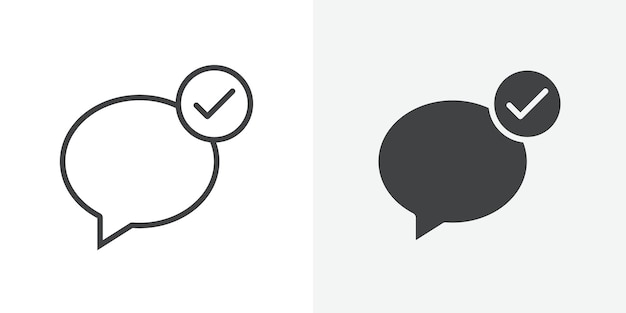 check message icon Outline vector sign