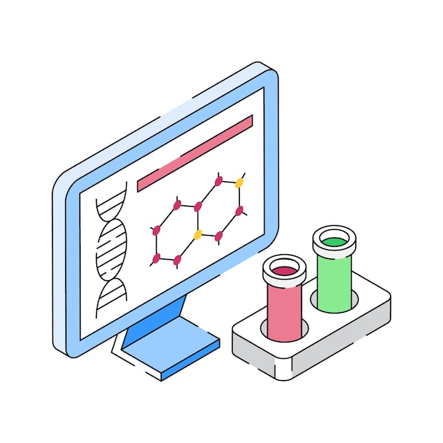 Check out premium isometric icon of bioengineering study