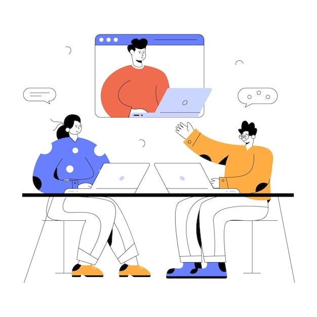 Check this flat illustration of conference