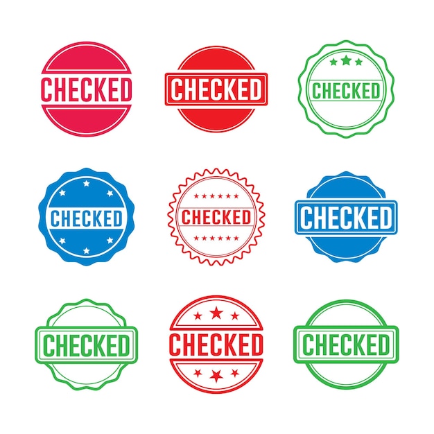 checked stamp graphic design vector element templates simple and modern