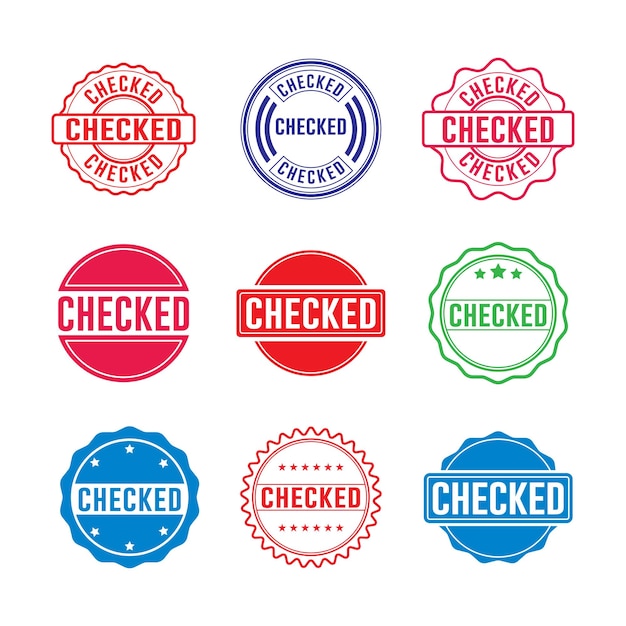 checked stamp graphic design vector element templates simple and modern