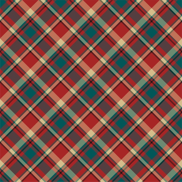 Checkered plaid seamless pattern. Vector background of textile ornament. Flat fabric design. Tartan.