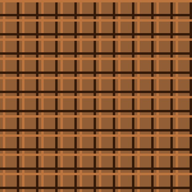 Checkered seamless pattern black and beige stripes on a brown background