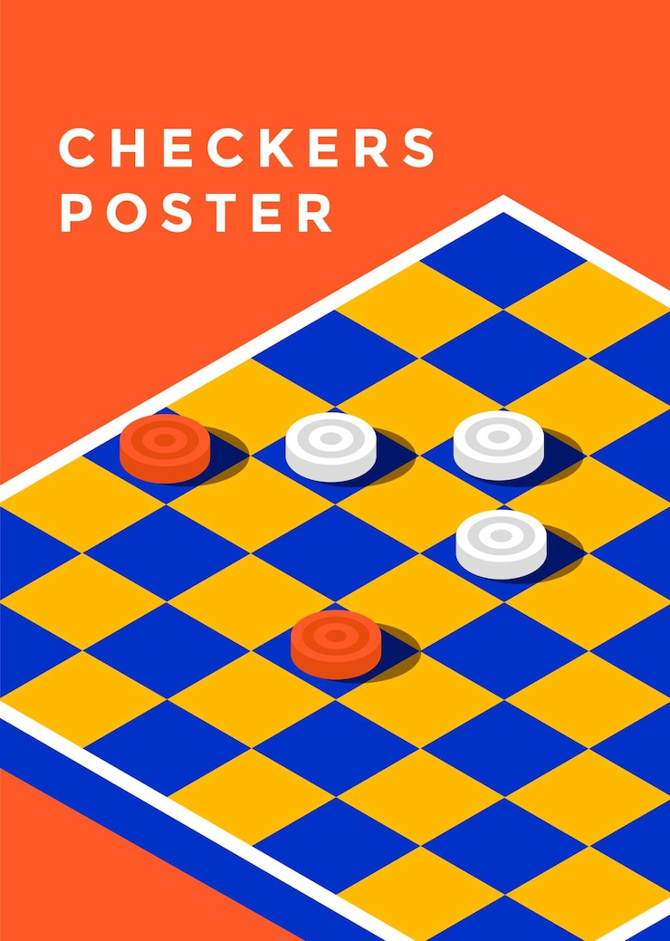 Vektör checkers game poster