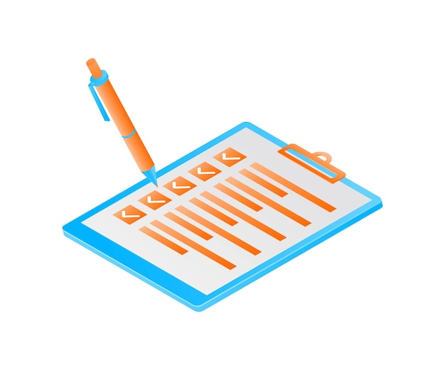 Checklist box and pencil