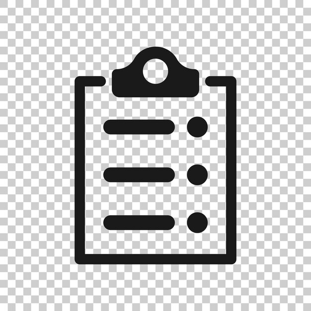 checklist document sign icon in transparent style survey vector illustration on isolated background check mark banner business concept