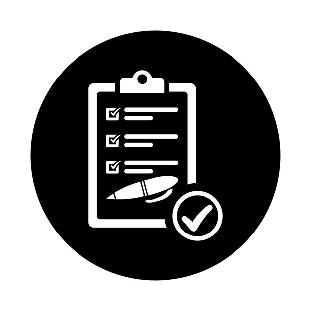 Checklist report writing icon Black vector design