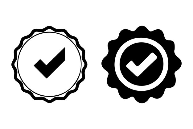 Checkmark Badge Shapes for Quality and Certification Symbols vector illustration
