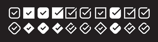 checkmark vector checkmark icon set approved symbol checked checkbox mark checkmark set editable linex9