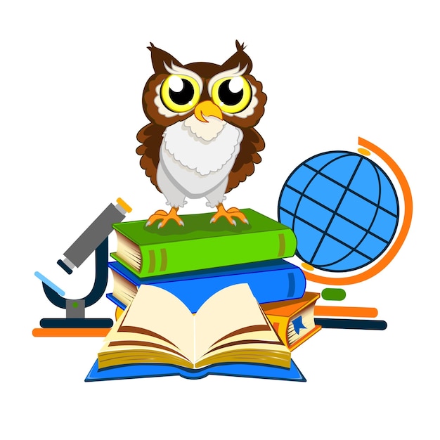 Cheerful school owls