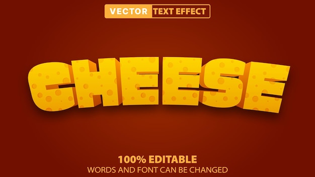 cheese editable text effect with cheese theme style