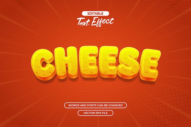 cheese editable vector text effect