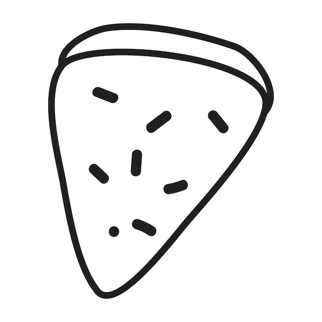 cheese slice food outline vector design hand drawn illustration on white background