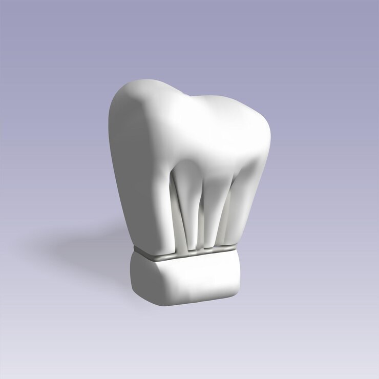 Vektör chef hat vector 3d icon white chef hat 3d illustration