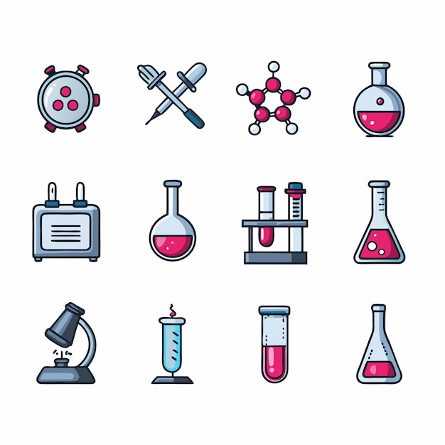 chemistry experiment vector graphics illustration EPS source file format lossless scaling icon desig