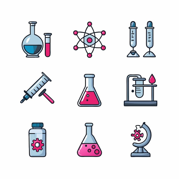 chemistry experiment vector graphics illustration EPS source file format lossless scaling icon desig