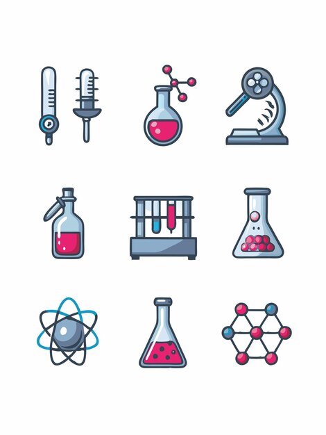 chemistry icons vector graphics illustration eps source file format lossless scaling icon design