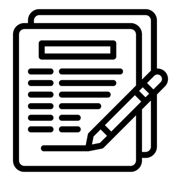Chemistry paper test icon outline vector Man educator