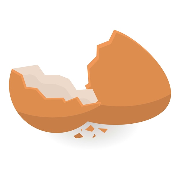 Chicken eggshell icon Isometric of chicken eggshell vector icon for web design isolated on white background