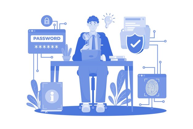 Chief Information Officer Illustration concept on a white background