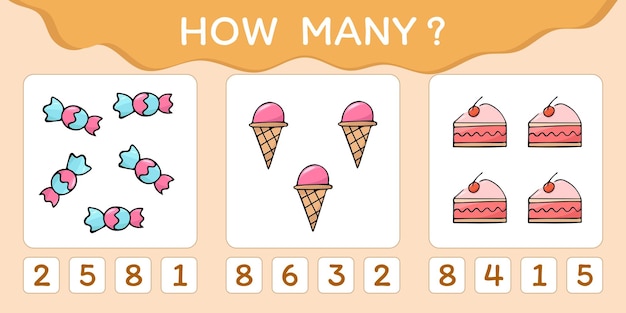 Childs play A game for counting numbers Numbers cheerful math puzzle The development