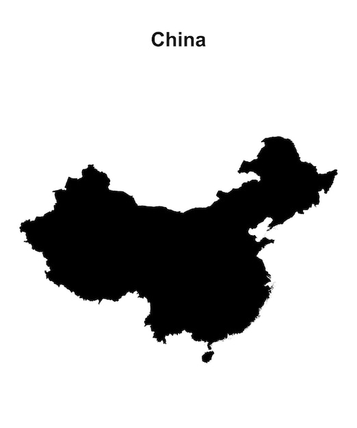 China blank outline map