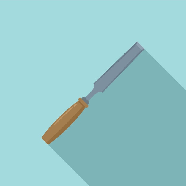Chisel instrument icon Flat illustration of chisel instrument vector icon for web design