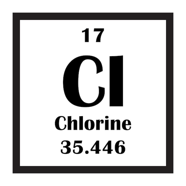 Chlorine chemical element icon