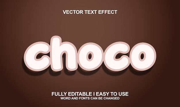 Choco Editable font vector text effects
