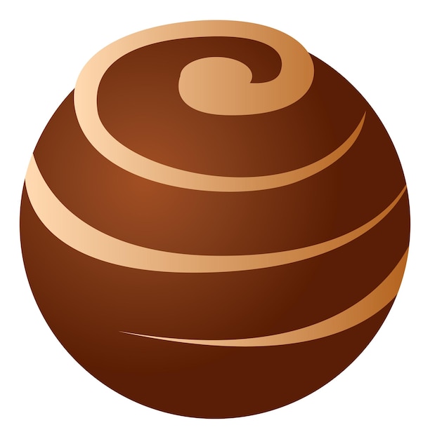 Chocolate ball candy icon Cartoon cream bonbon