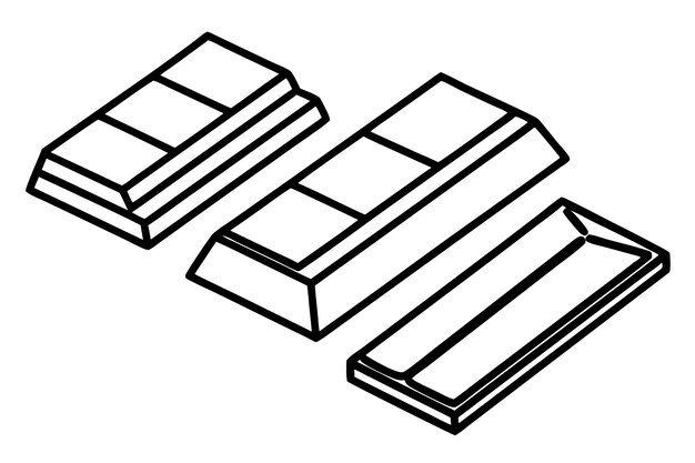 Chocolate bars Line Art Stylish Elegant and Clean Illustrations