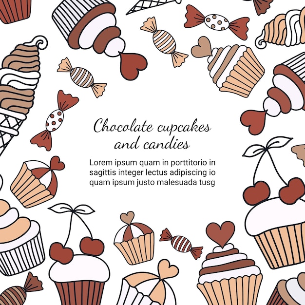 chocolate cupcake background.