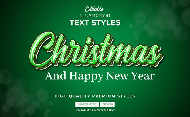Christmas 3d text editable style effect template