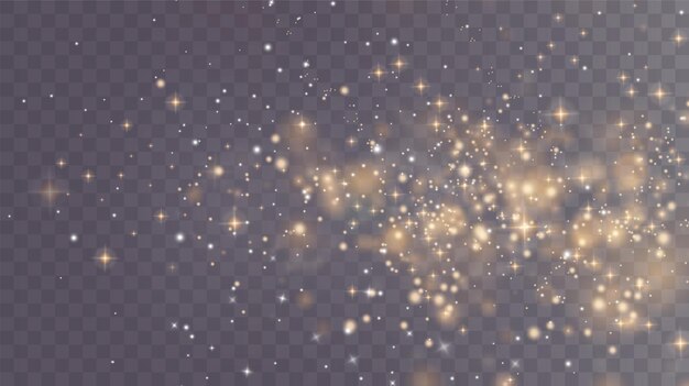 Christmas background Powder PNG Magic shining gold dust Fine shiny dust bokeh particles fall