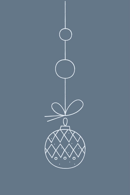 Christmas ball with diamond shapes on a string Color clipart illustration