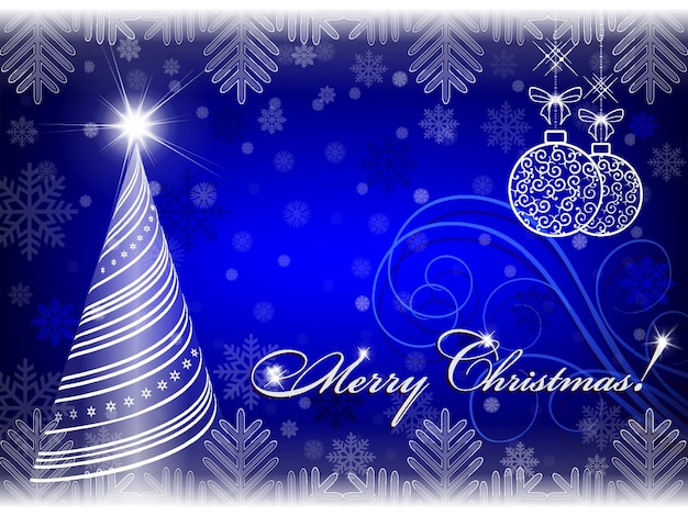Christmas blue background